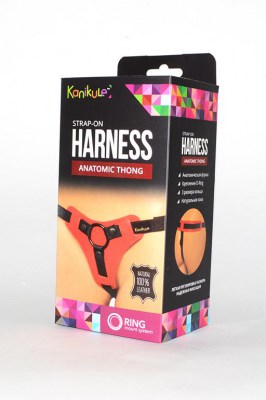 Трусики Kanikule Leather Strap-on Harness Anatomic Thong красный